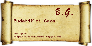 Budaházi Gara névjegykártya